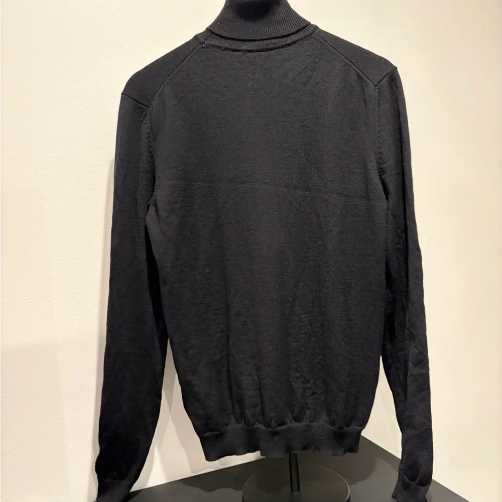 Boss Men's Black Virgin Wool Turtleneck Sweater